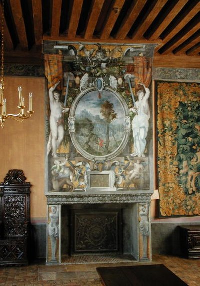 Fireplace in the Chambre du Connetable by French School